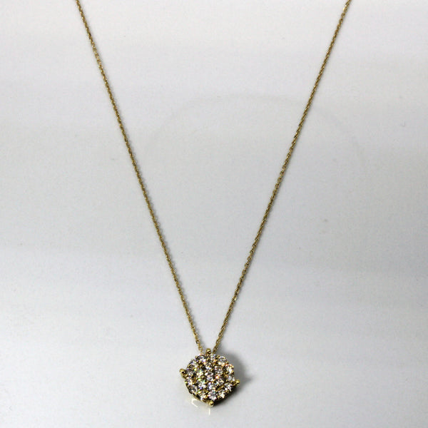 Cluster Set Diamond Necklace | 0.50ctw | 15