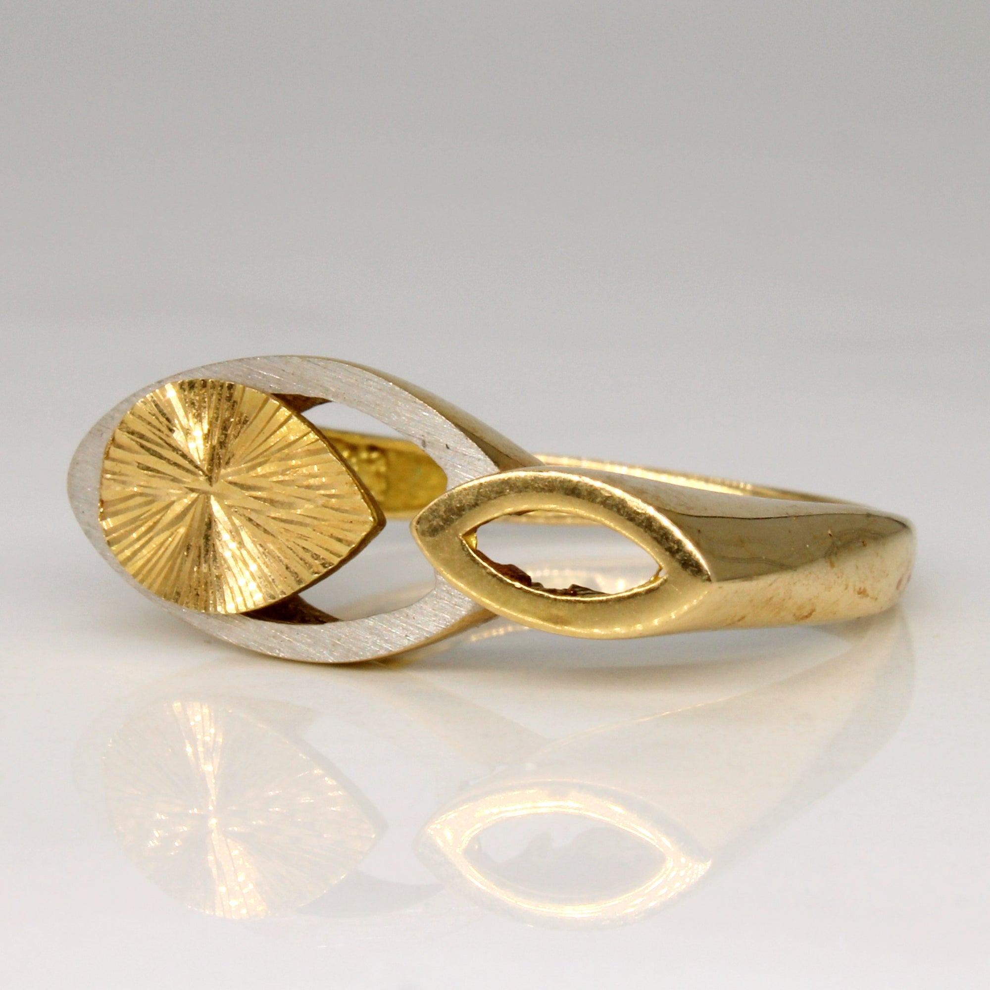 18k Two Tone Gold Abstract Ring | SZ 7.5 |