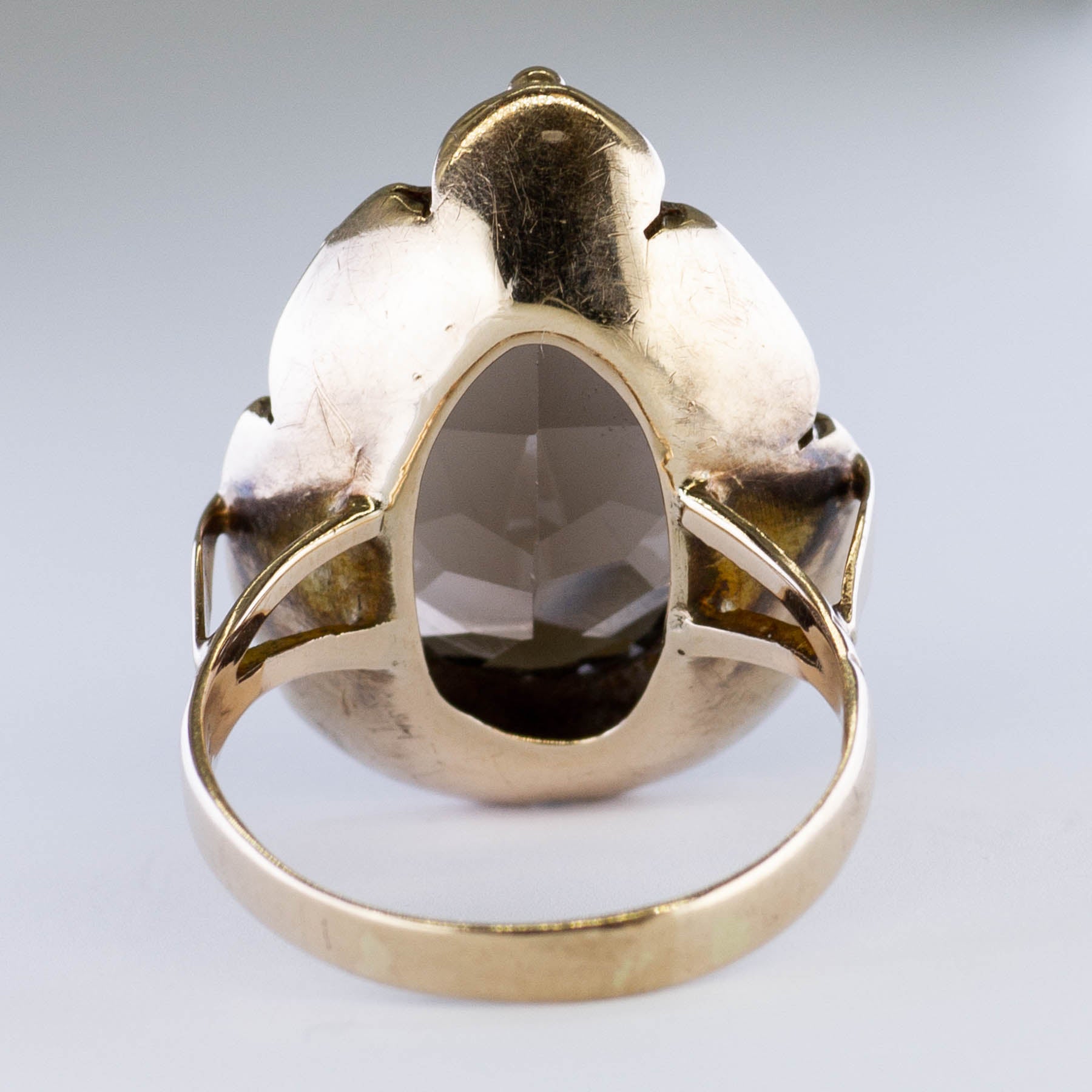 Darkened Halo Smoky Quartz Cocktail Ring | 10.0ct | SZ 9 |