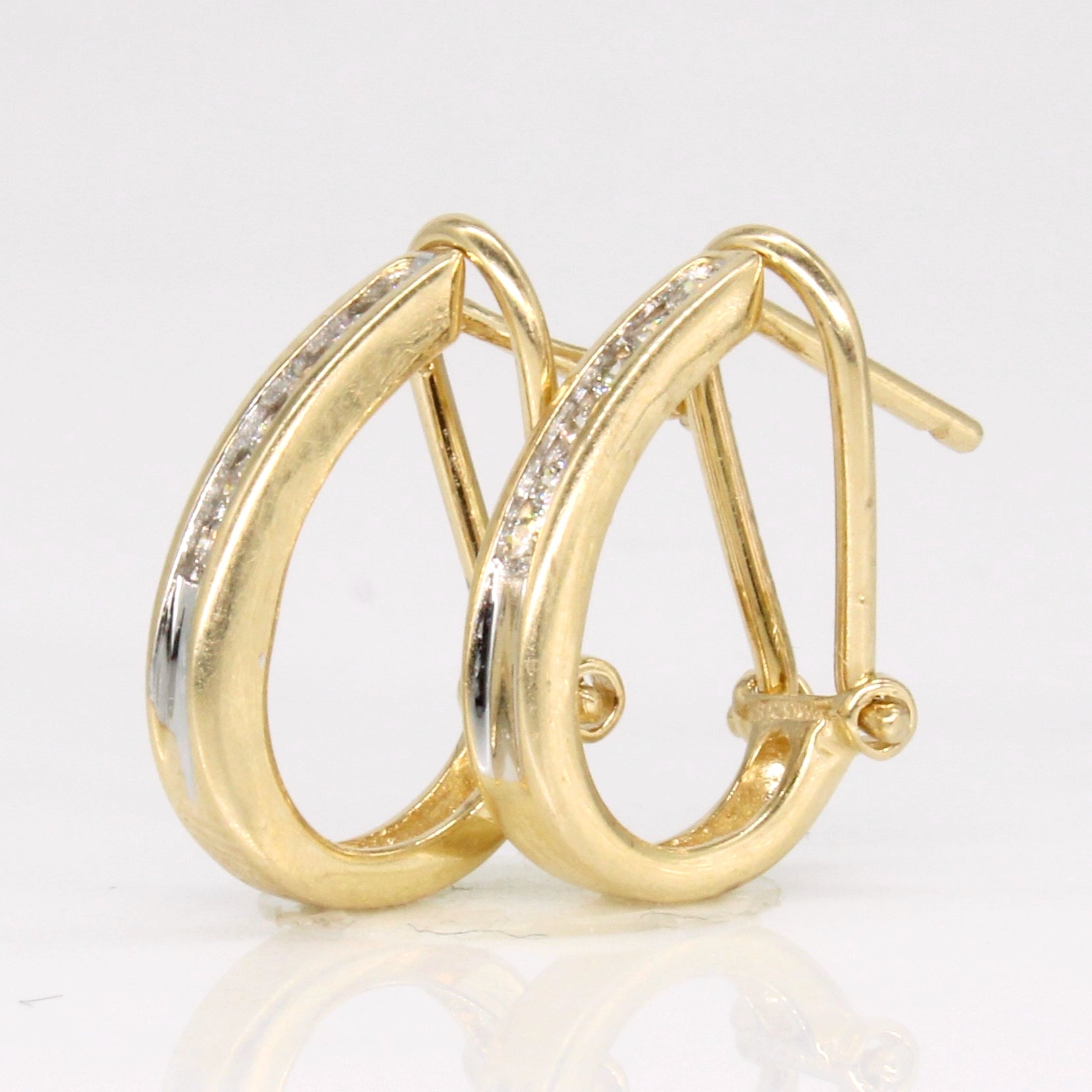 14k Gold Diamond Hoop Earrings | 0.12ctw |