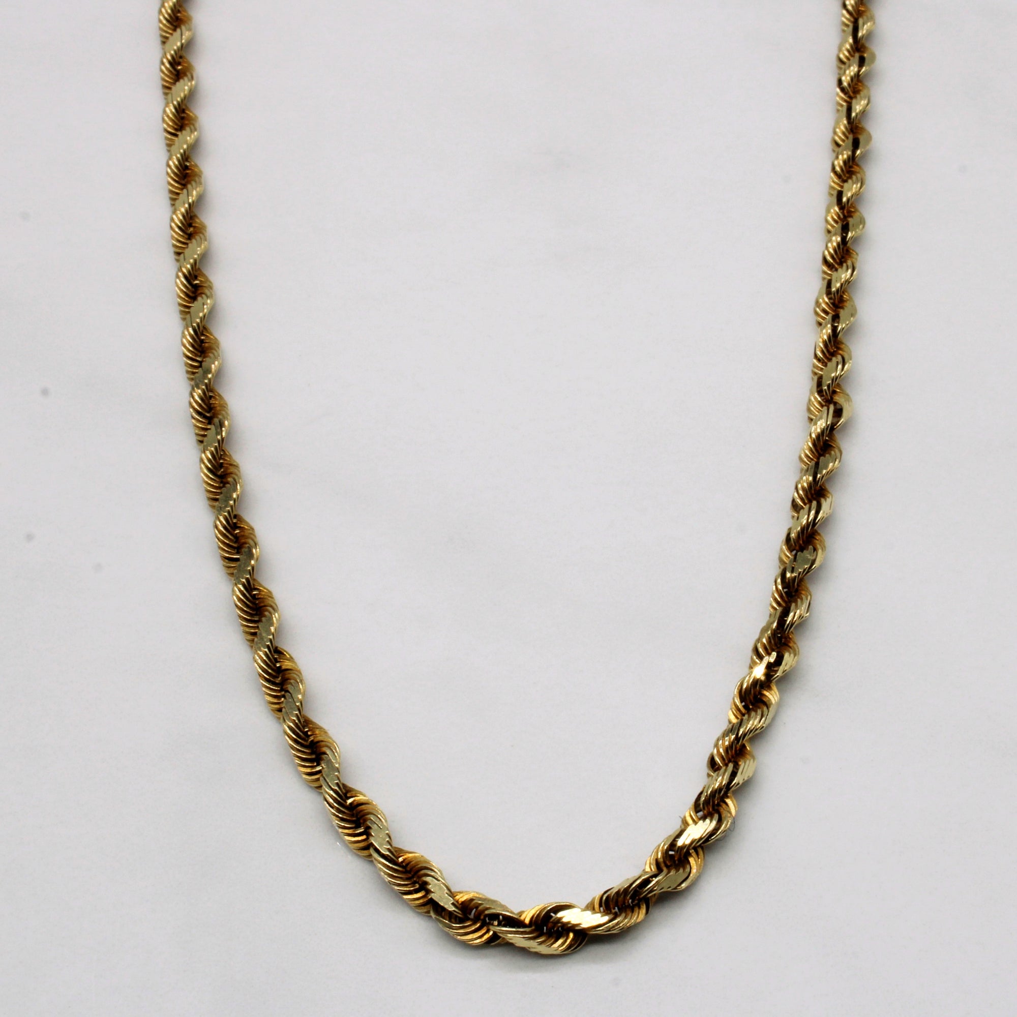 016 Gauge Rope Chain Choker Necklace in 10K Gold - 16