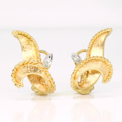 18k Yellow Gold Diamond Earrings | 0.04ctw |