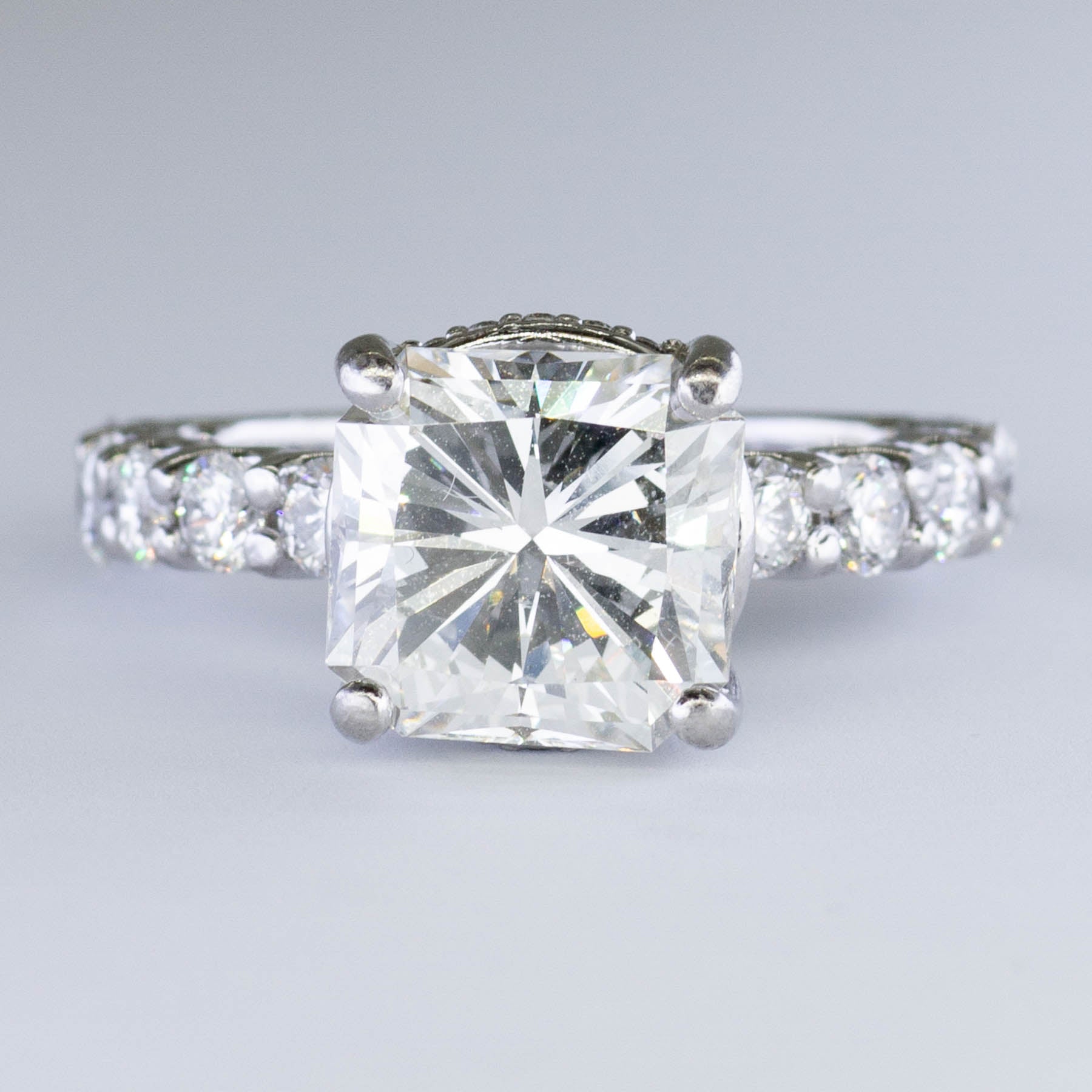 Radiant Diamond Shank Engagement Ring | 5.30ctw | SZ 6.75 |