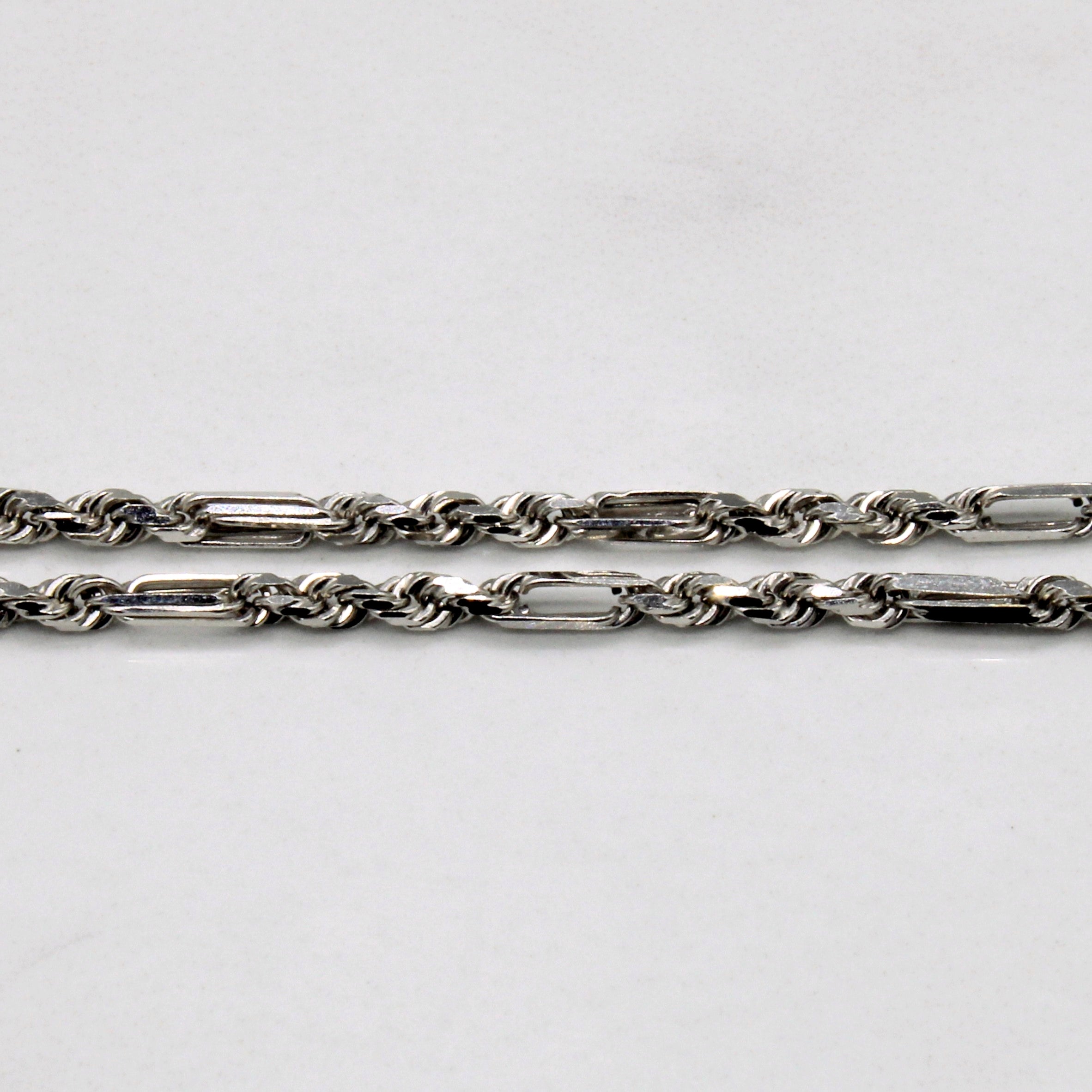 18k White Gold Mixed Link Chain | 20" |