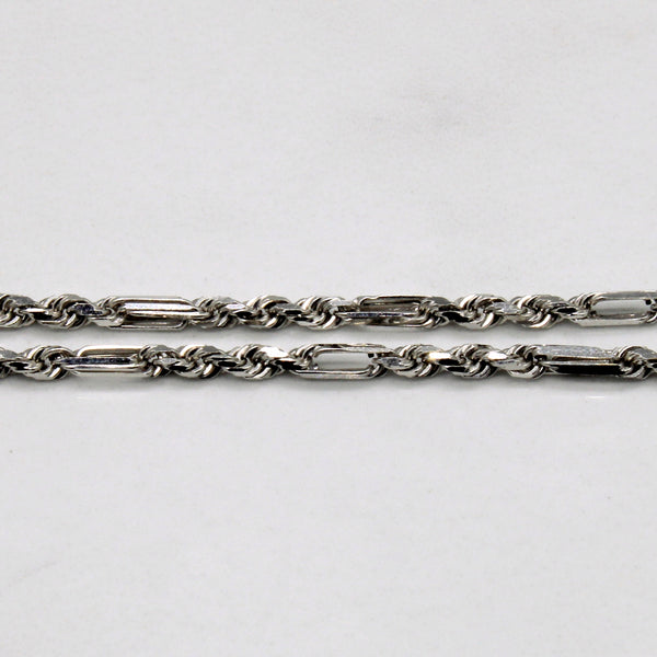 18k White Gold Mixed Link Chain | 20