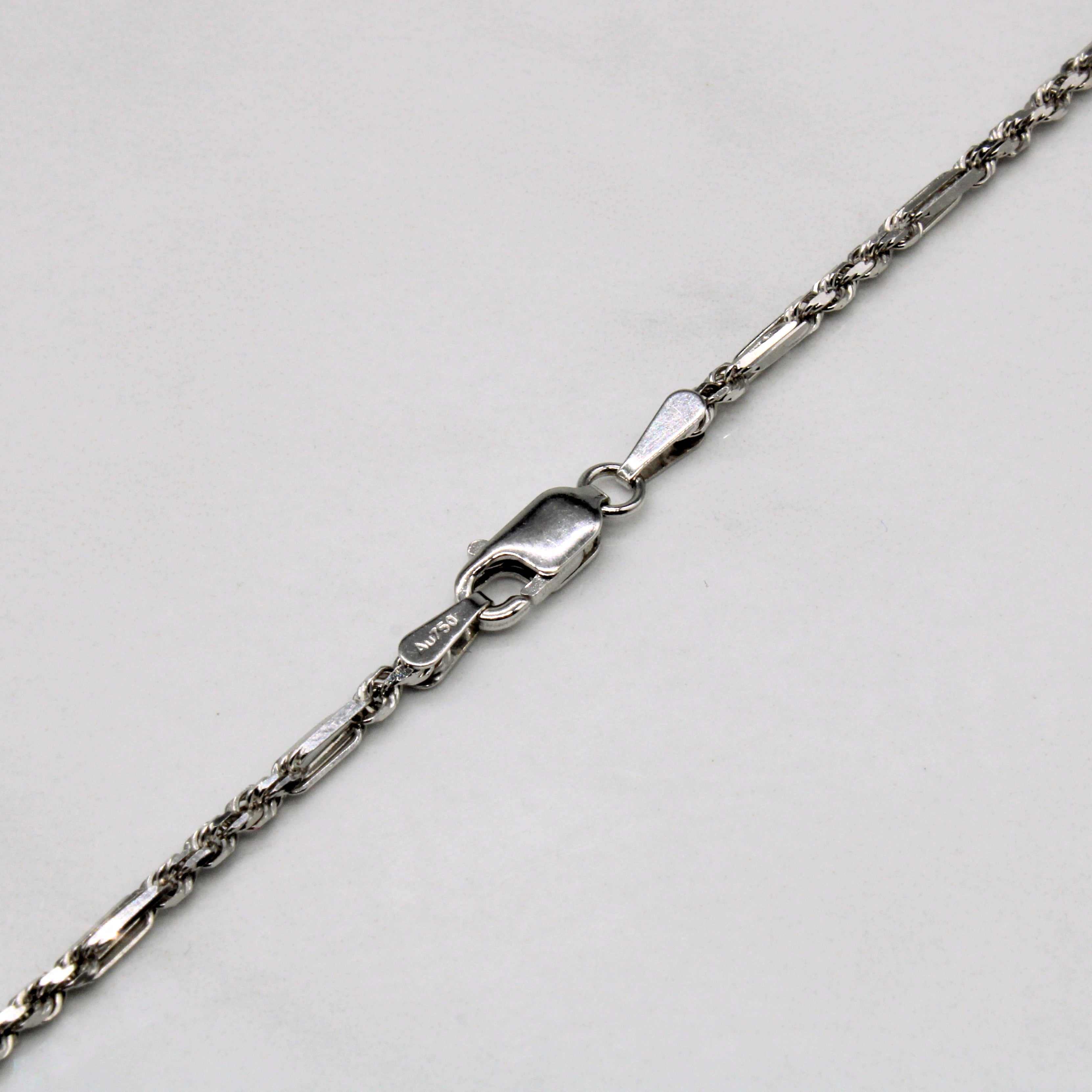 18k White Gold Mixed Link Chain | 20" |