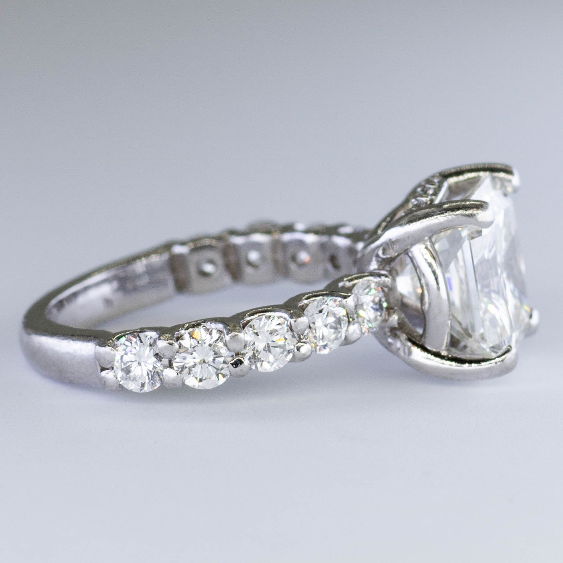 Radiant Diamond Shank Engagement Ring | 5.30ctw | SZ 6.75 |