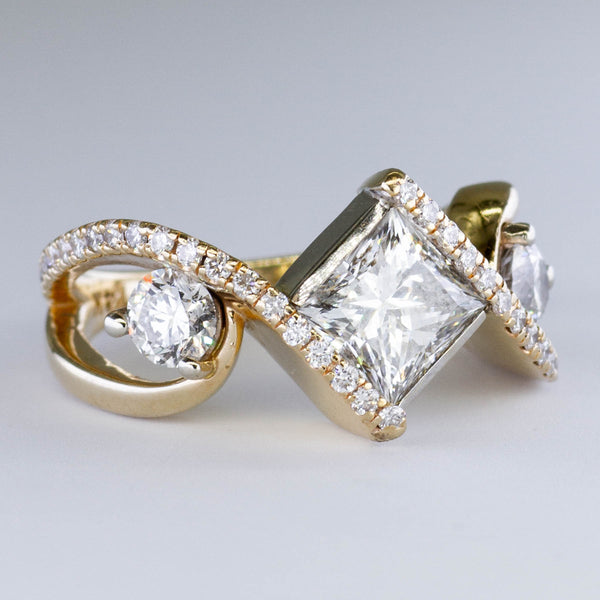 Mixed Cut Diamond Bypass Engagement Ring | 2.66ctw | SZ 6 |