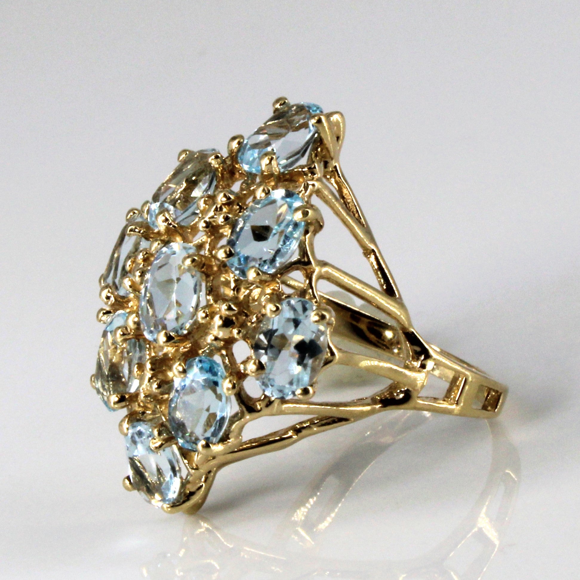 Bague cocktail en topaze sertie griffes | 4,50 ct | Taille 6,75 | 