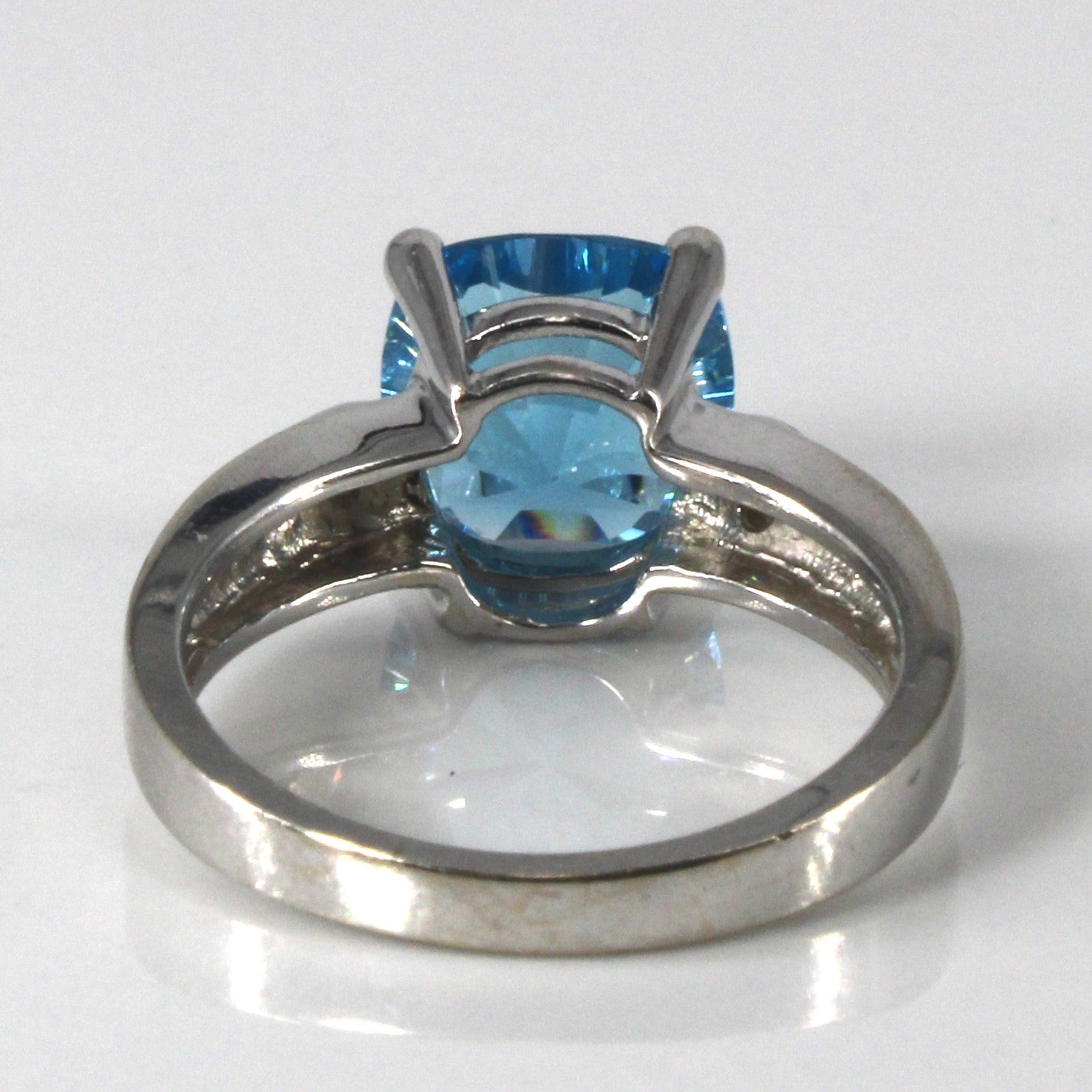 Three Stone Topaz & Diamond Cocktail Ring | 3.00ct | 0.04ctw | SZ 6.75 |
