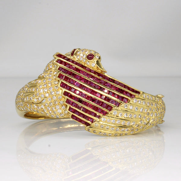 Ruby & Diamond Swan Bracelet | 9.10ctw, 2.50ctw | 7