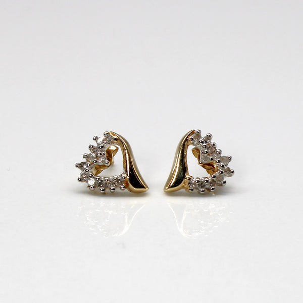 Diamond Heart Stud Earrings | 0.11ctw |