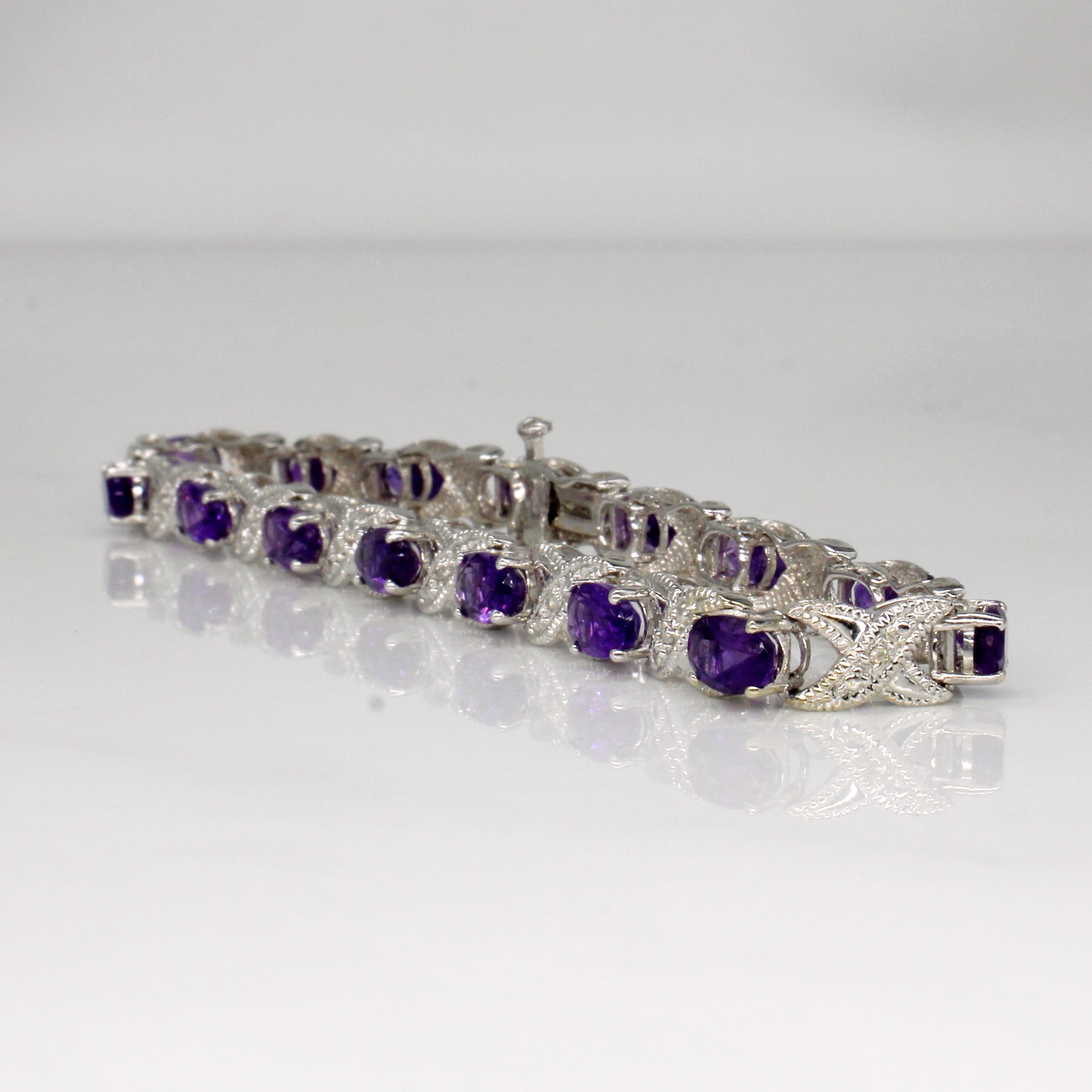 Amethyst & Diamond Bracelet | 5.40ctw, 0.08ctw | 7.25" |