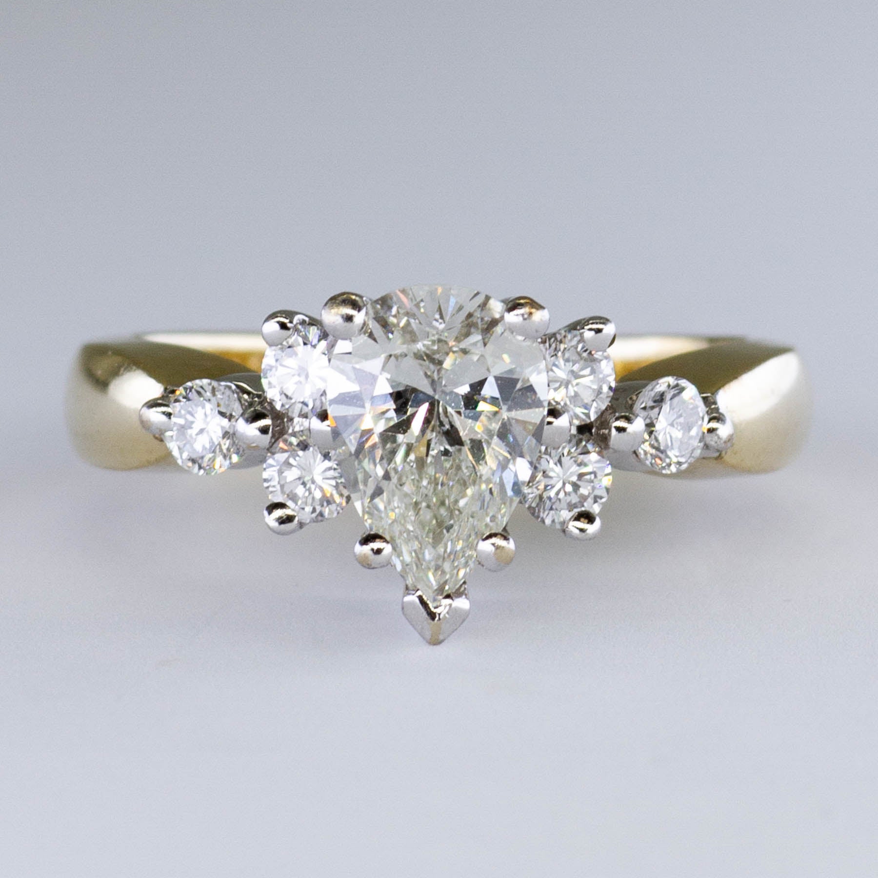 Pear Cut Trilogy Diamond Engagement Ring | 1.38ctw | SZ 5.5 |
