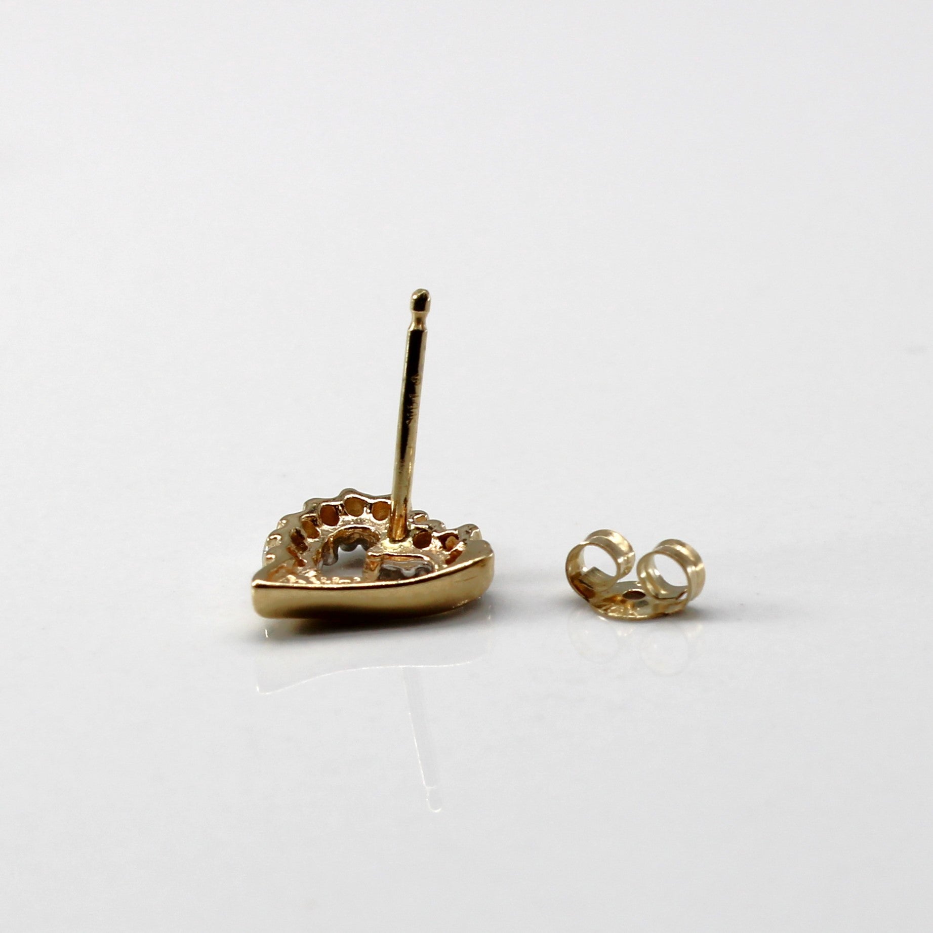 Diamond Heart Stud Earrings | 0.11ctw |