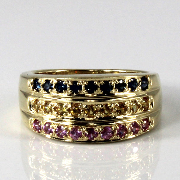 Multi-Colour Sapphire Wide Ring | 0.54ctw | SZ 6 |