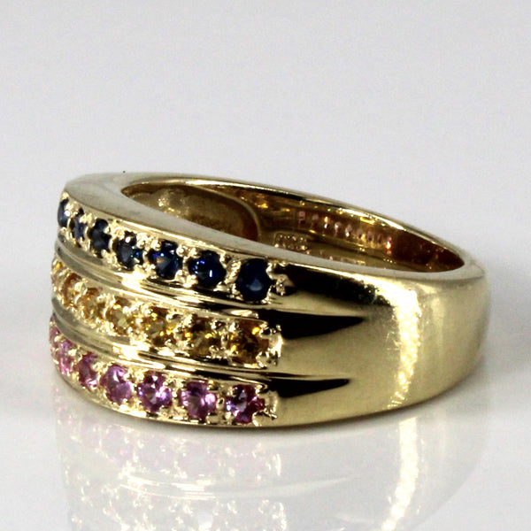 Multi-Colour Sapphire Wide Ring | 0.54ctw | SZ 6 |