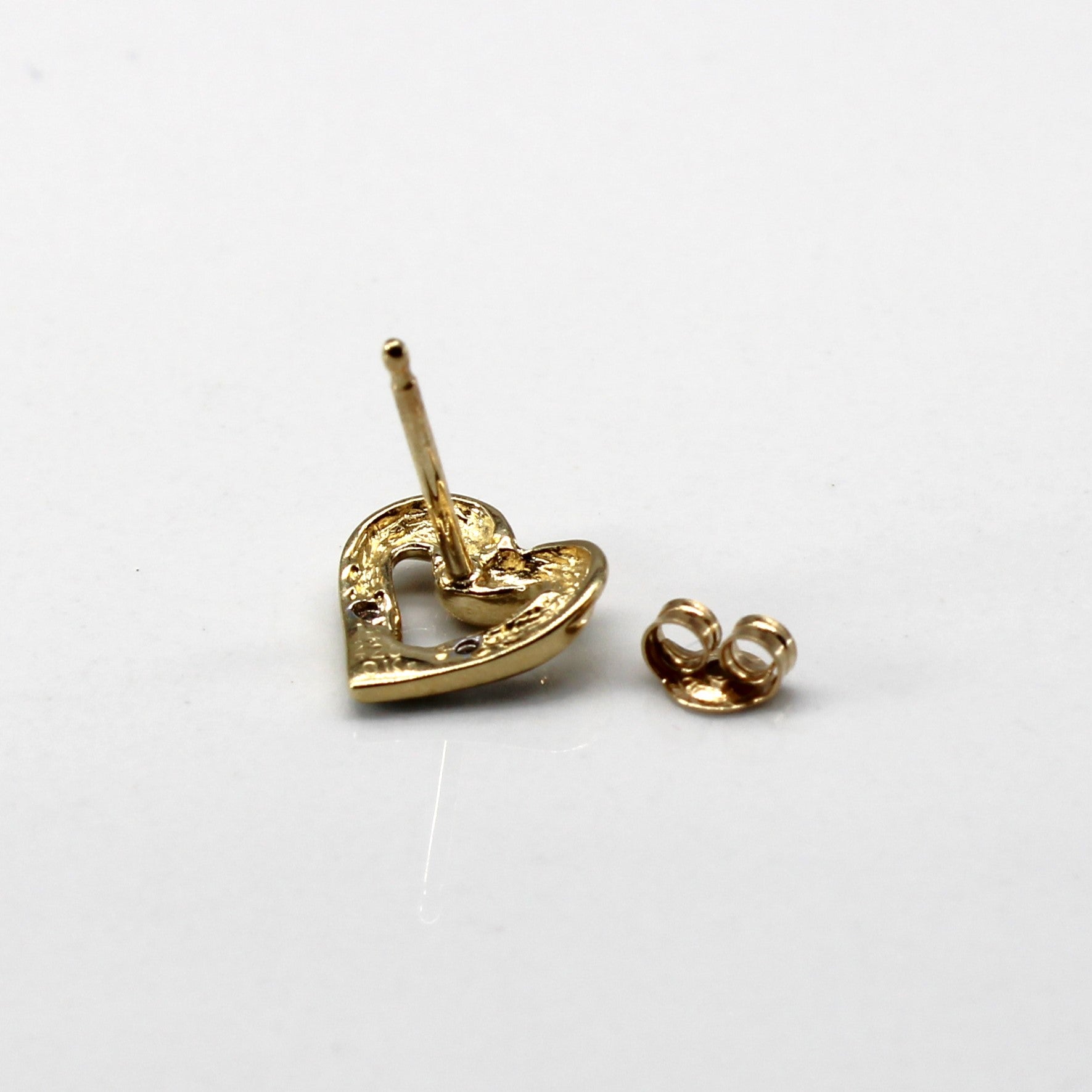 Diamond Heart Stud Earrings | 0.02ctw |