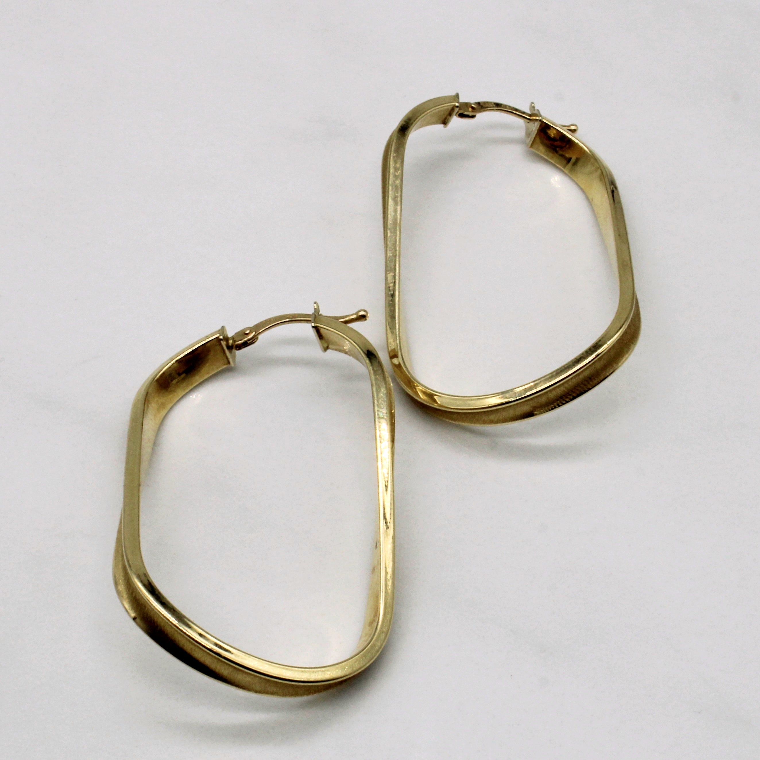 14k Yellow Gold Soft Square Hoop Earrings