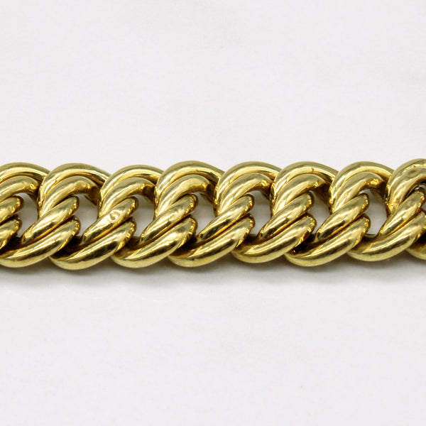 14k Yellow Gold Double Link Curb Bracelet | 8