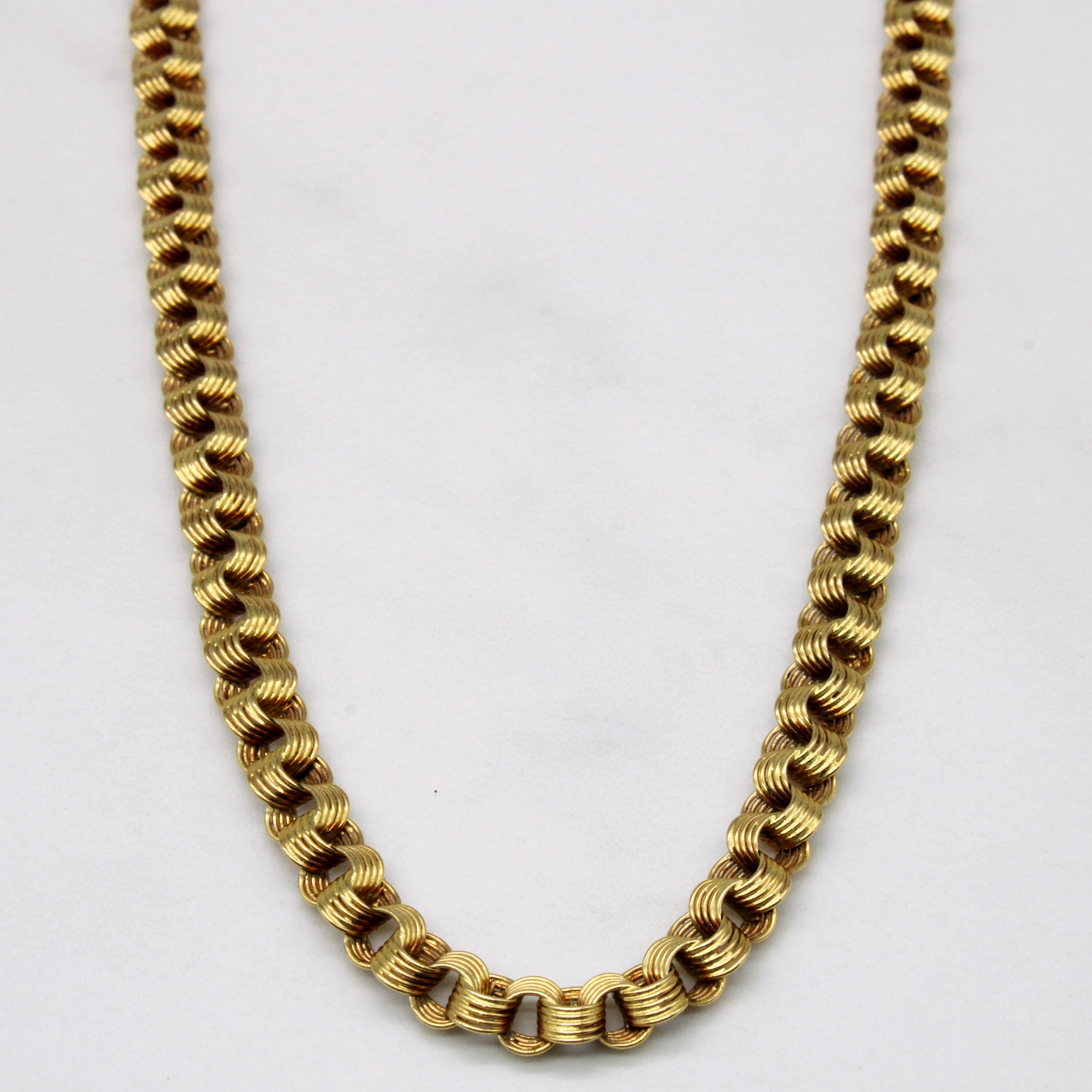 Chaîne à maillons fantaisie en or jaune 18 carats | 22 pouces | 