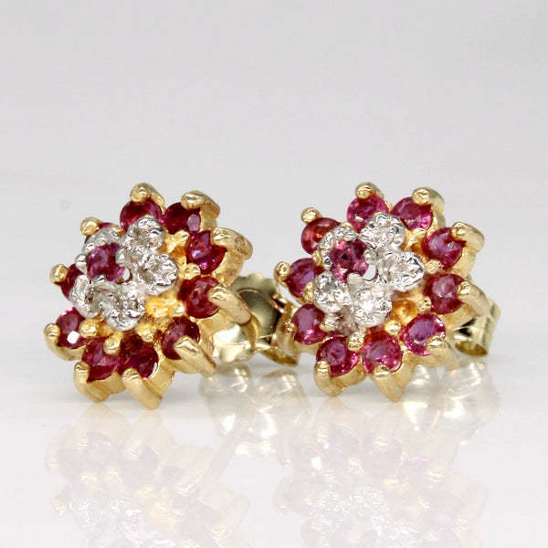 Ruby & Diamond Earrings | 0.44ctw, 0.03ctw |