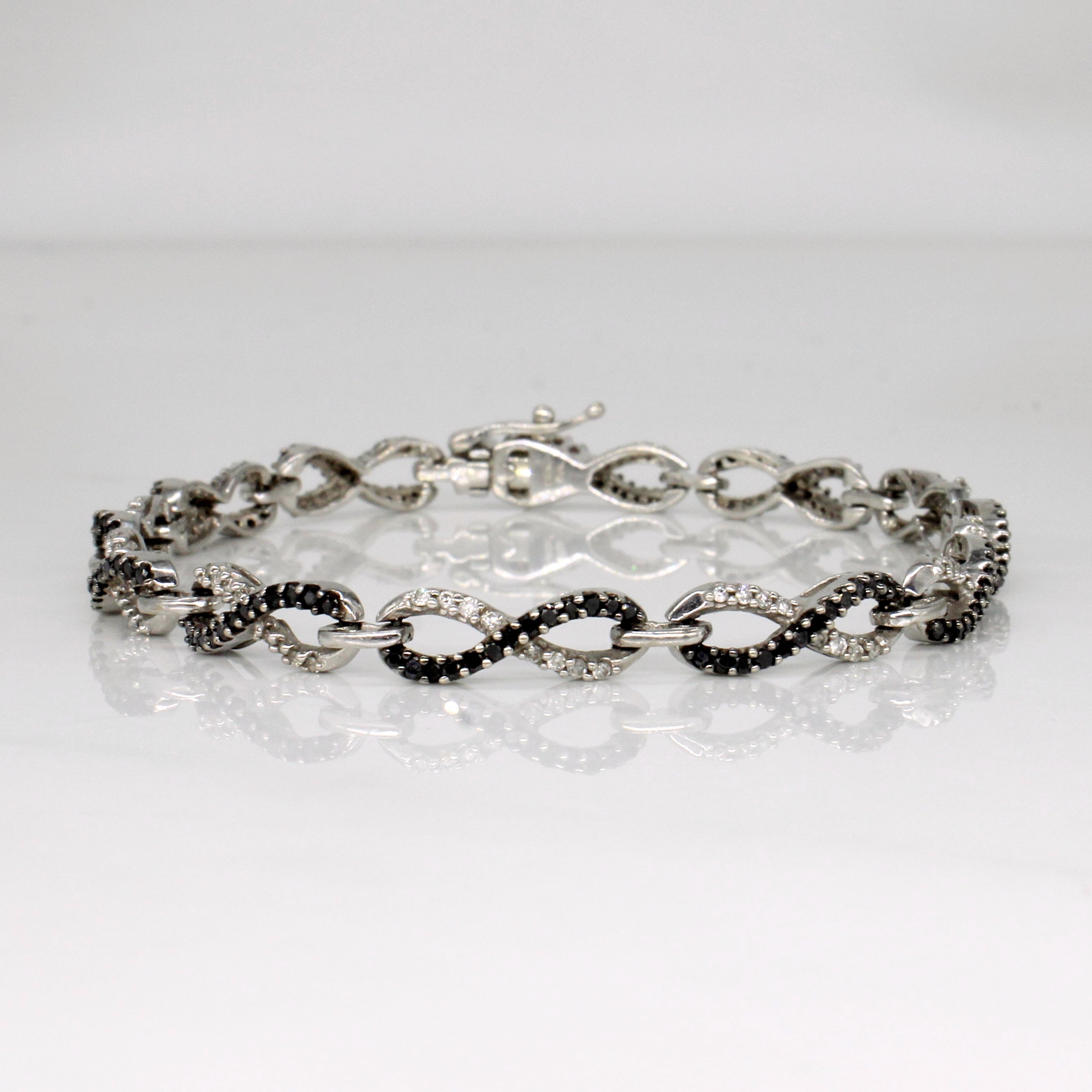 Black & White Diamond Bracelet | 0.78ctw, 0.48ctw | 7.5" |