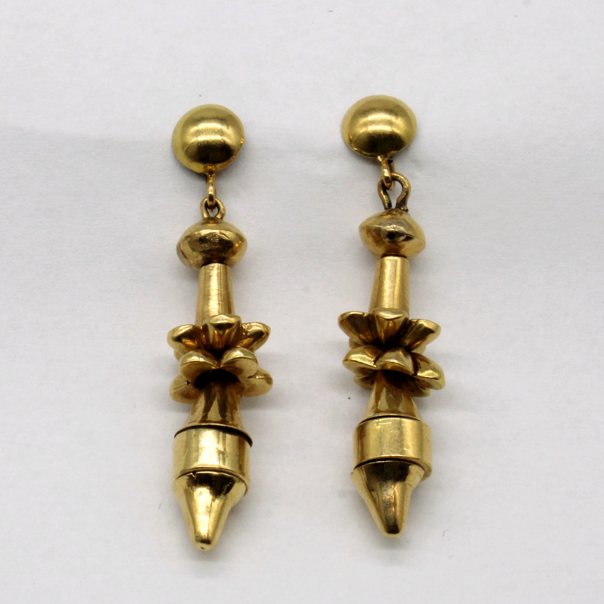 17k Yellow Gold Drop Earrings