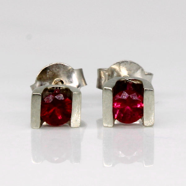 Tension Set Ruby Earrings | 0.22ctw |