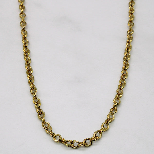 10k Yellow Gold Double Link Rolo Chain | 20