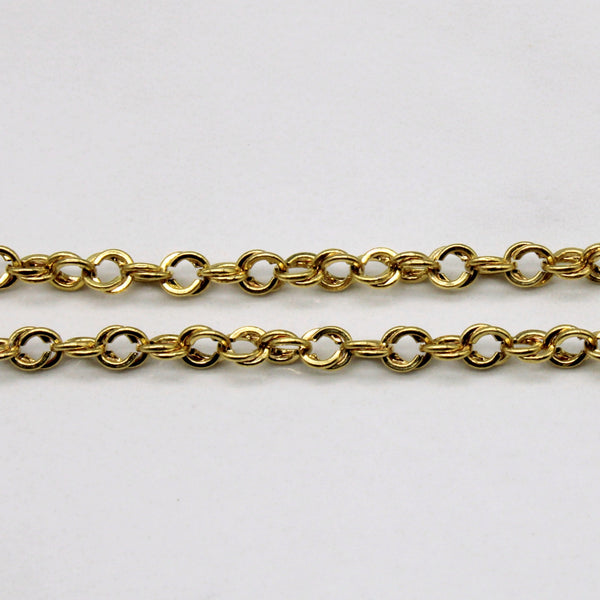 10k Yellow Gold Double Link Rolo Chain | 20
