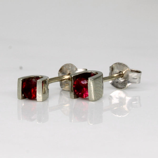 Tension Set Ruby Earrings | 0.22ctw |