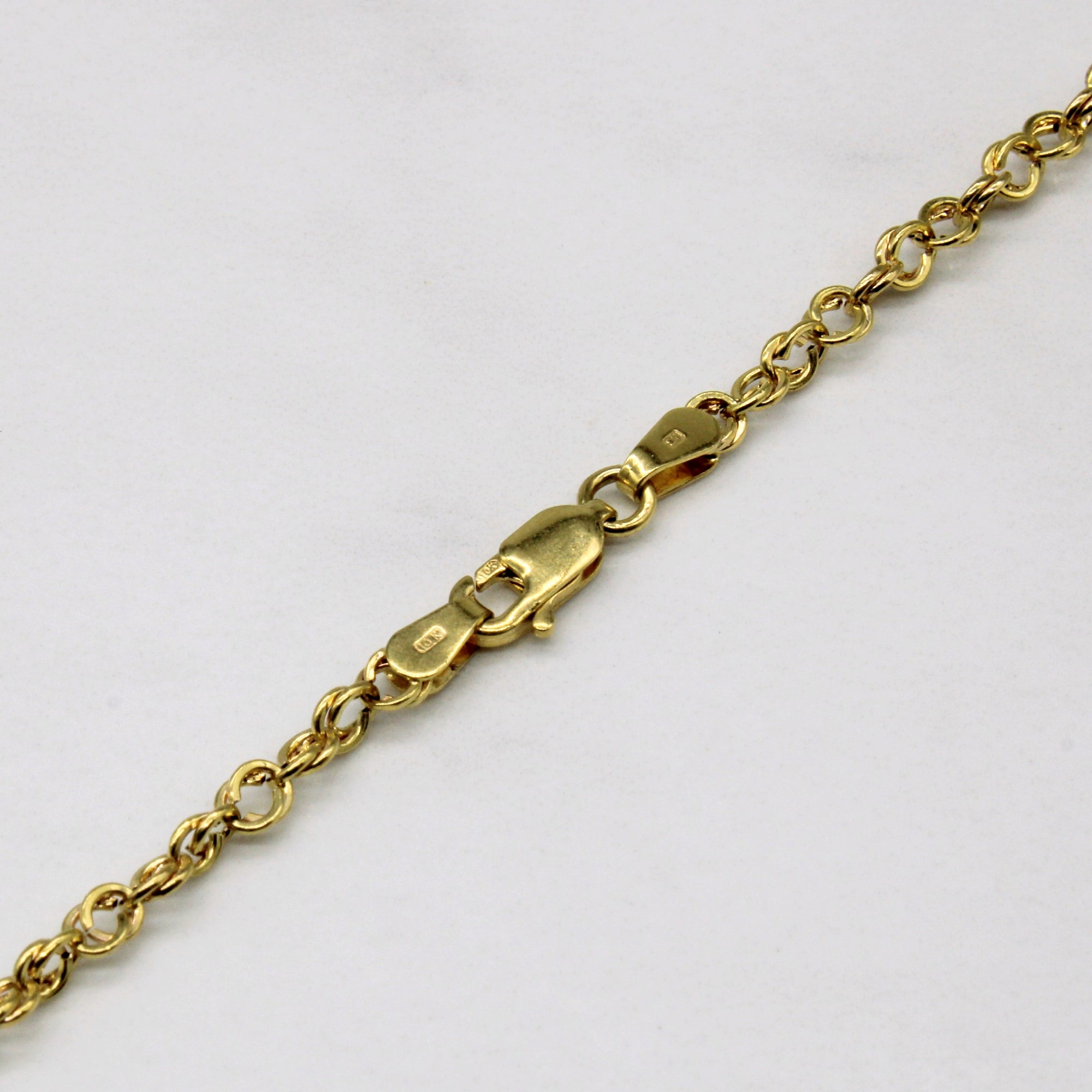 10k Yellow Gold Double Link Rolo Chain | 20