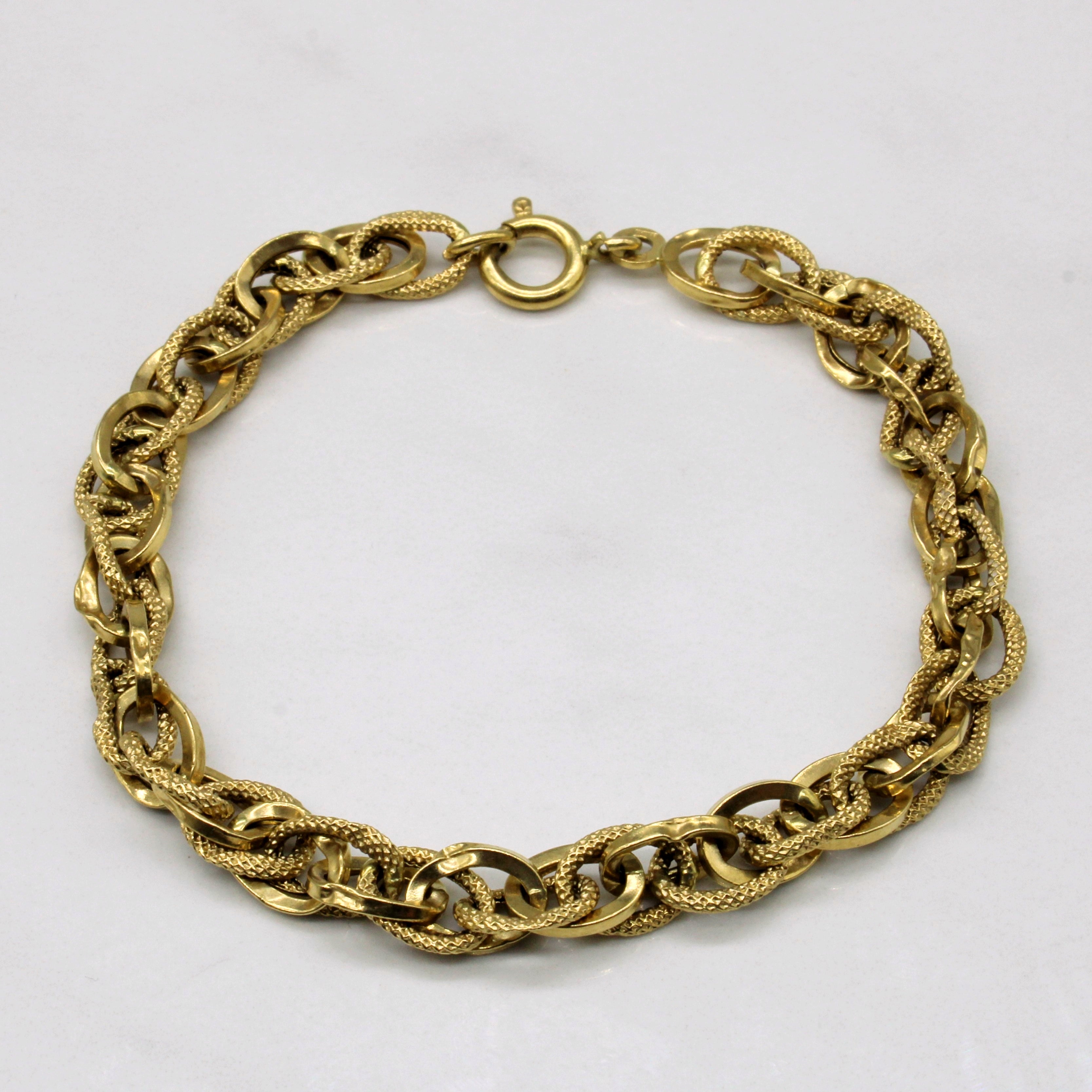 18k Yellow Gold Cable Bracelet | 7.5