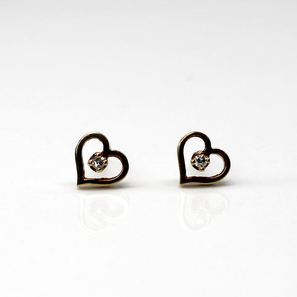 Diamond Heart Stud Earrings | 0.03ctw |