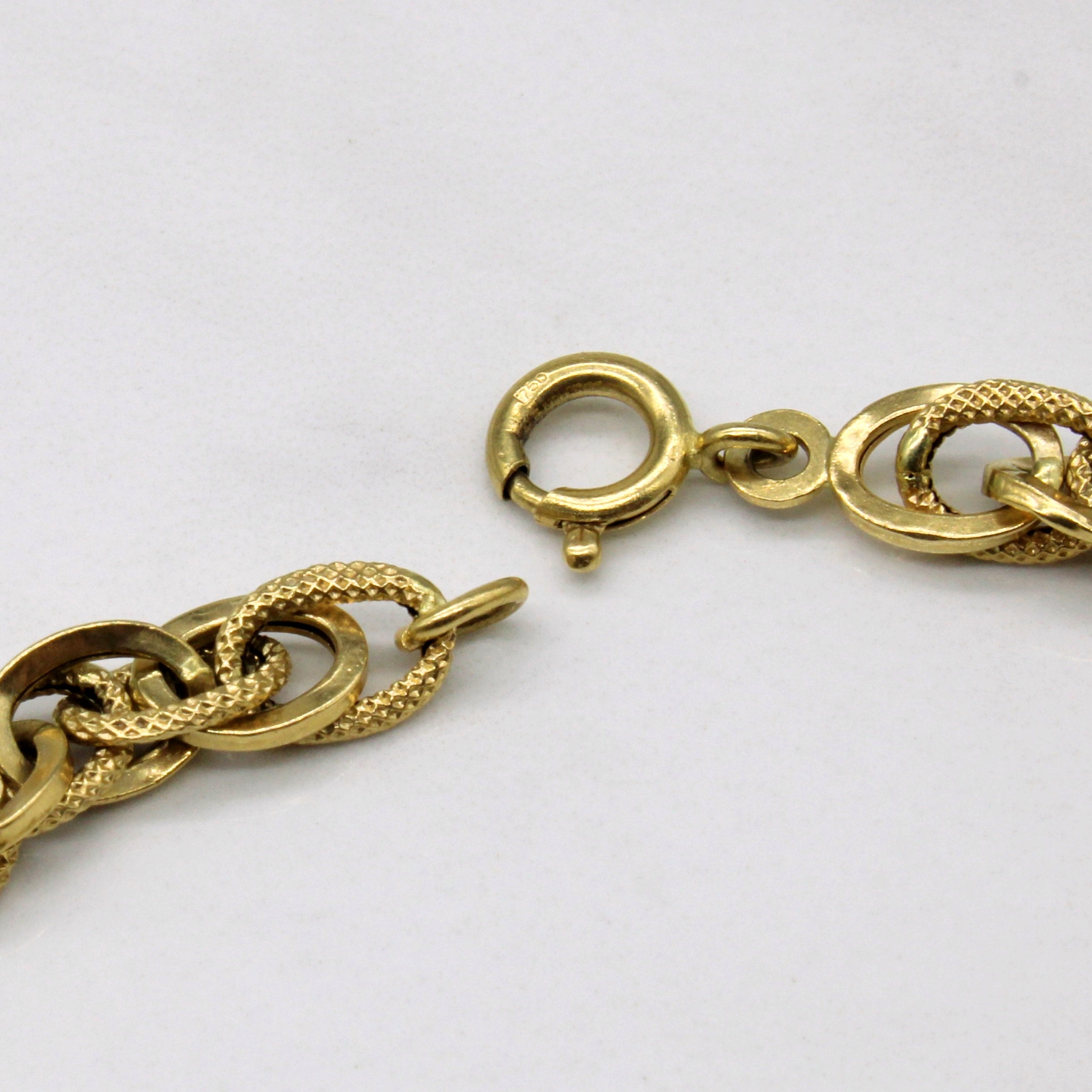 18k Yellow Gold Cable Bracelet | 7.5" |