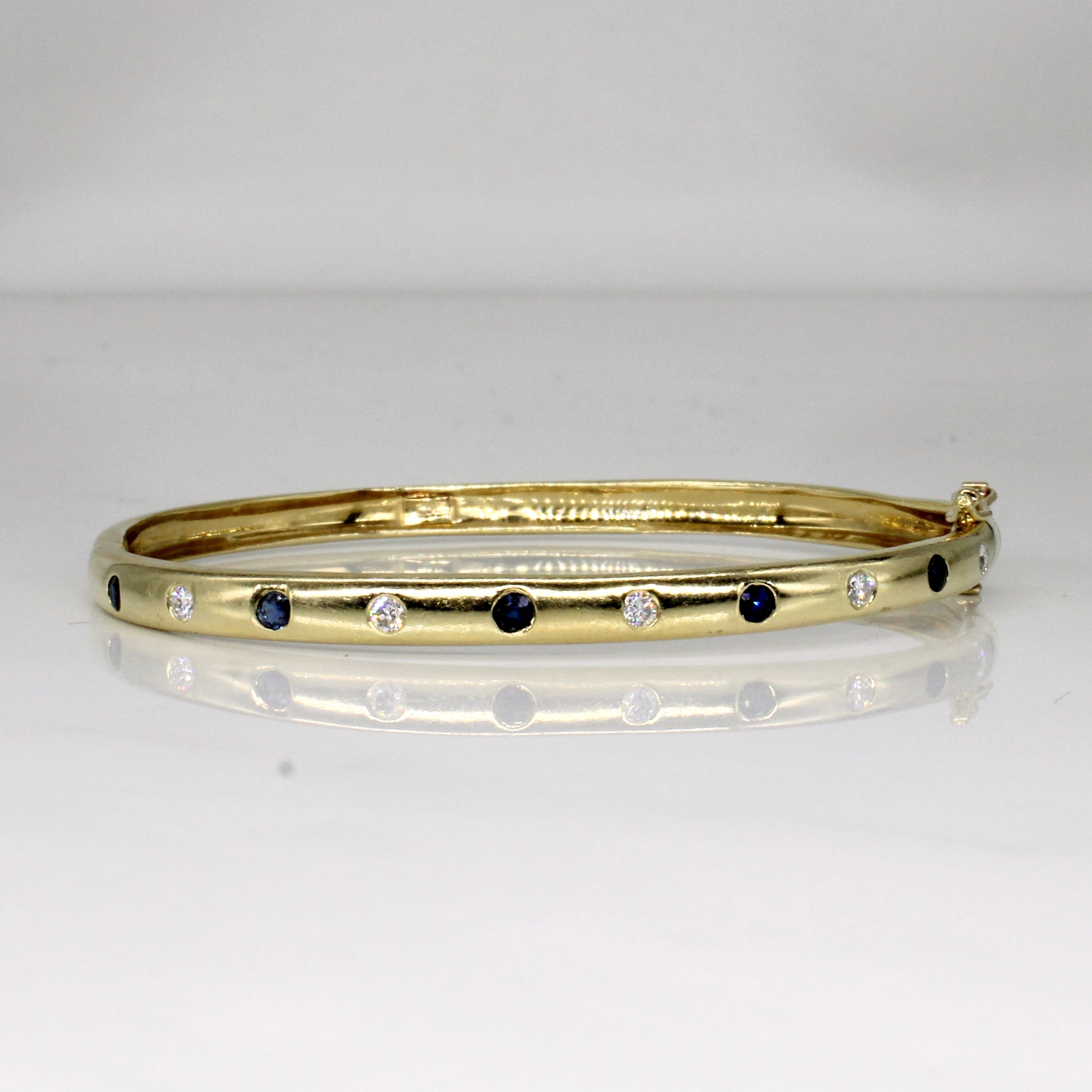 Sapphire & Diamond Flush Set Bracelet | 0.32ctw, 0.25ctw | 7" |