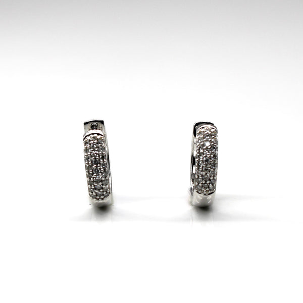 Cluster Diamond Huggie Earrings | 0.24ctw |