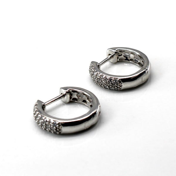 Cluster Diamond Huggie Earrings | 0.24ctw |