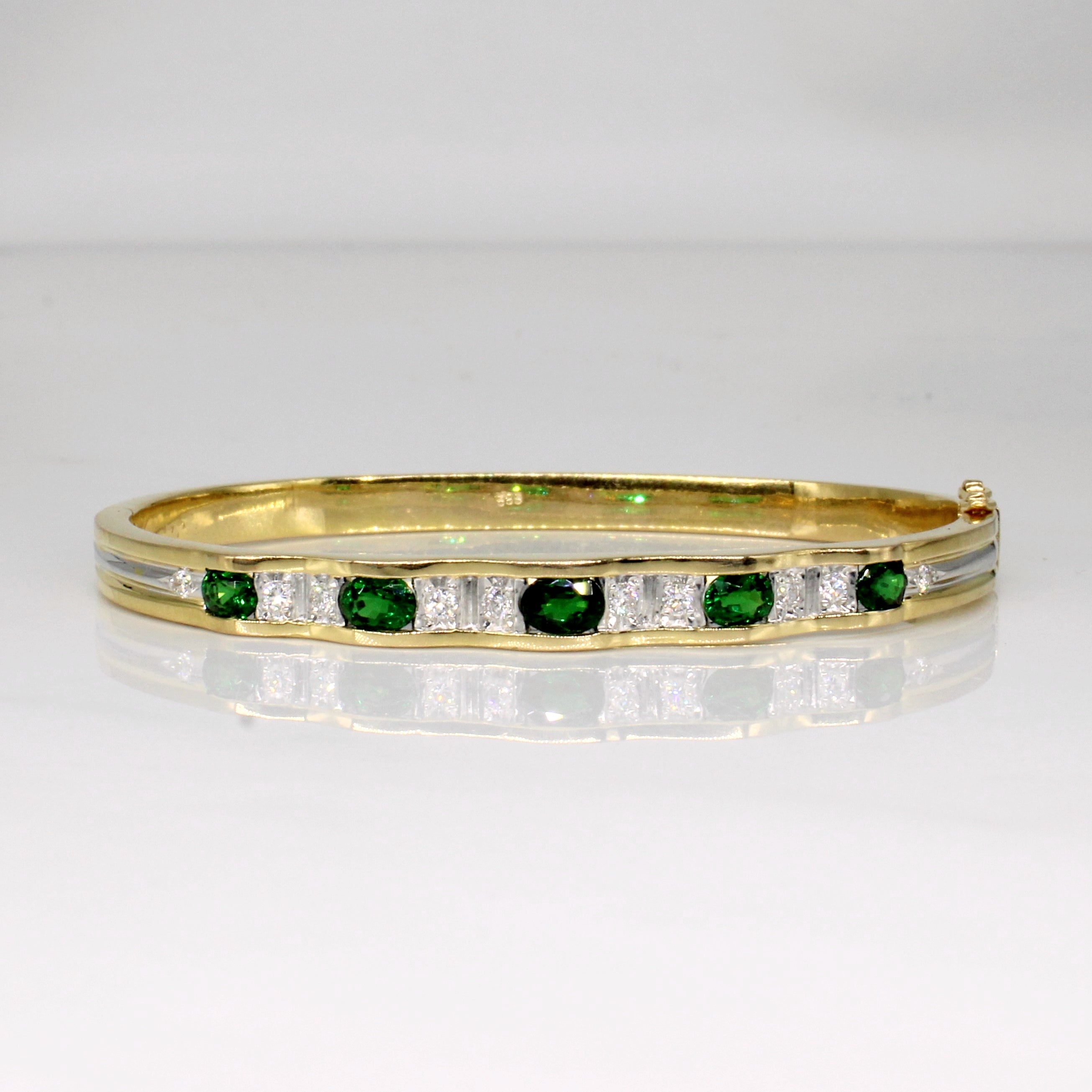 Tsavorite Garnet & Diamond Bracelet | 1.25ctw, 0.20ctw | 7" |