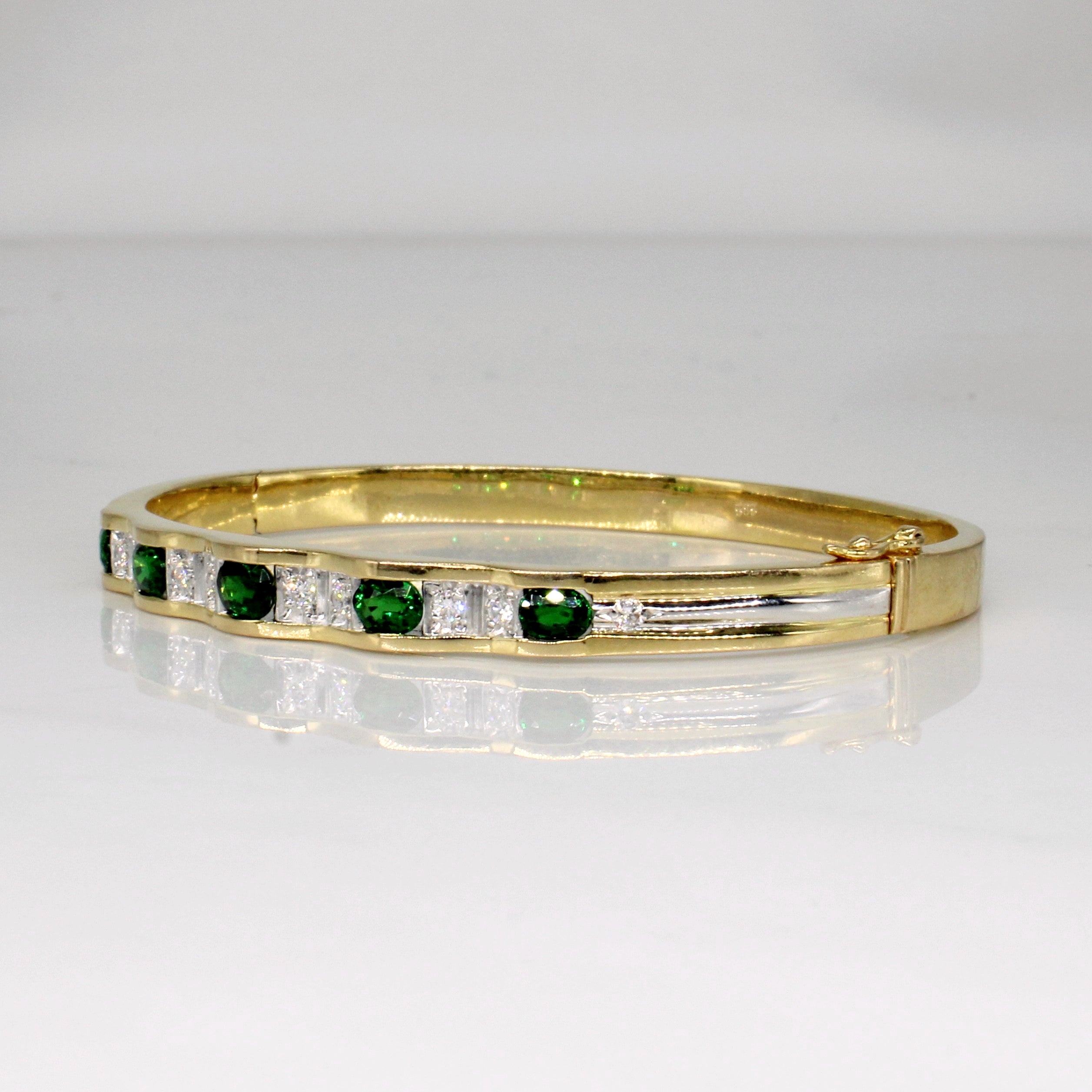 Tsavorite Garnet & Diamond Bracelet | 1.25ctw, 0.20ctw | 7" |