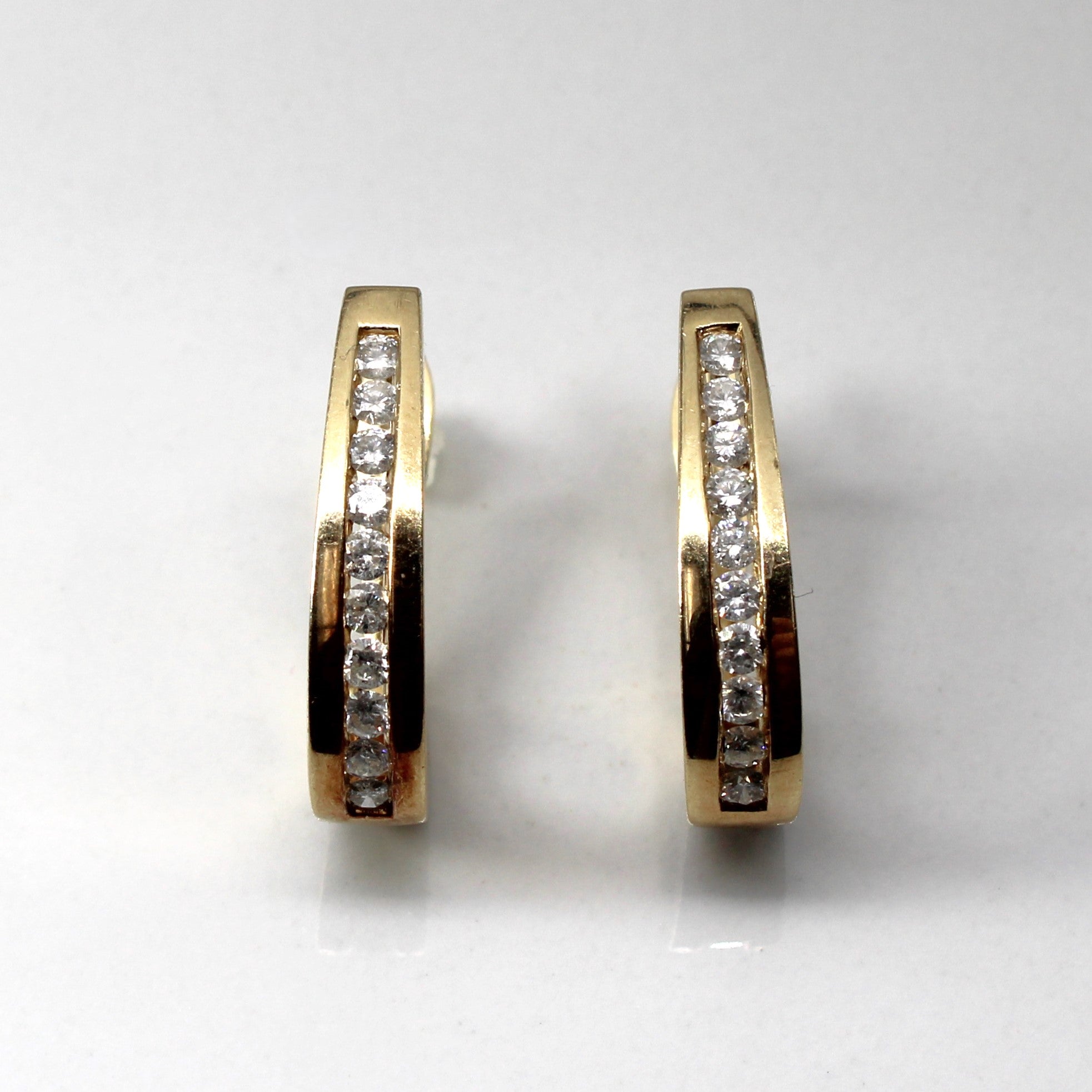 Boucles d'oreilles créoles serties de diamants | 0,40 ct | 