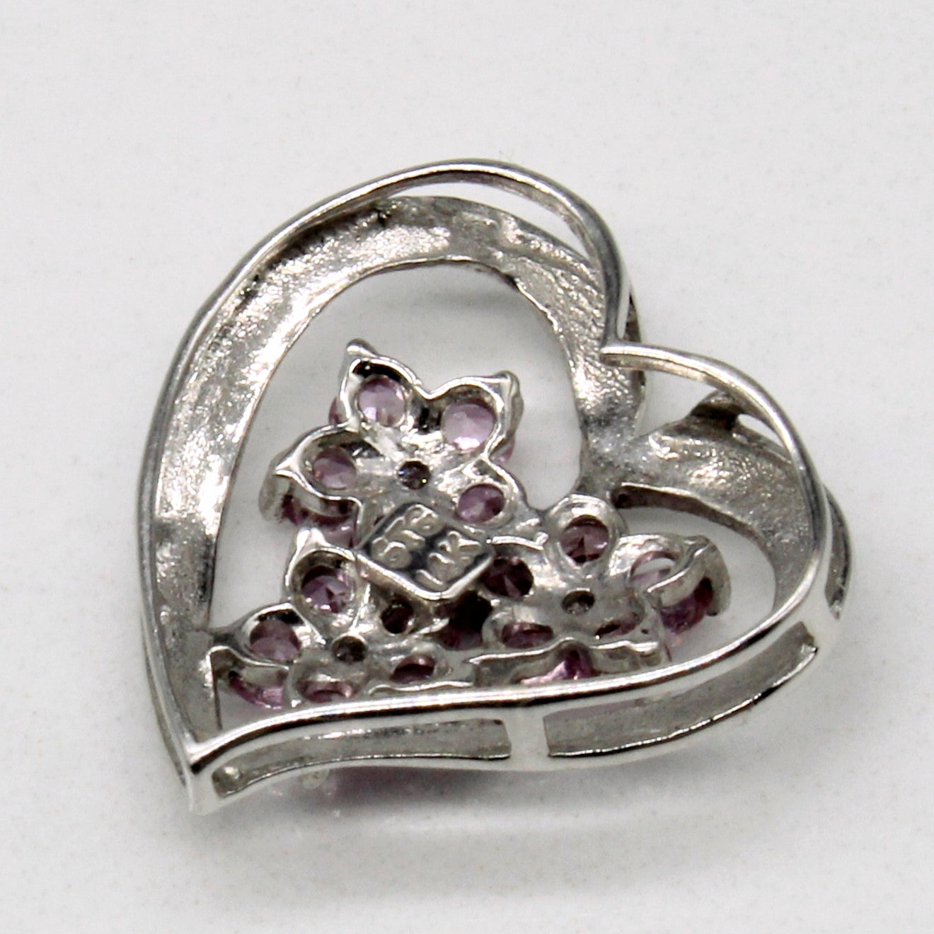 Pink Sapphire & Diamond Heart Pendant | 0.50ctw, 0.03ctw |