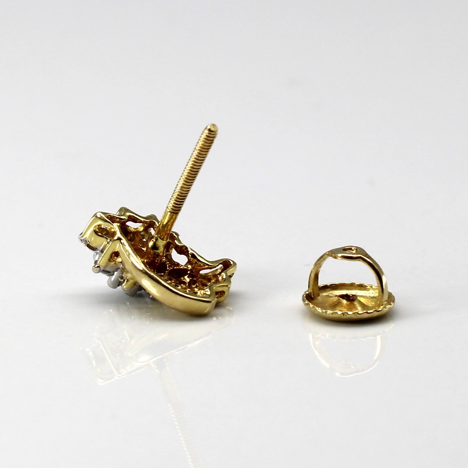 Cluster Diamond Gold Earrings | 0.24ctw |