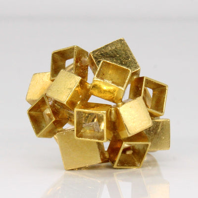 18k Yellow Abstract Cube Ring | SZ 6.5 |