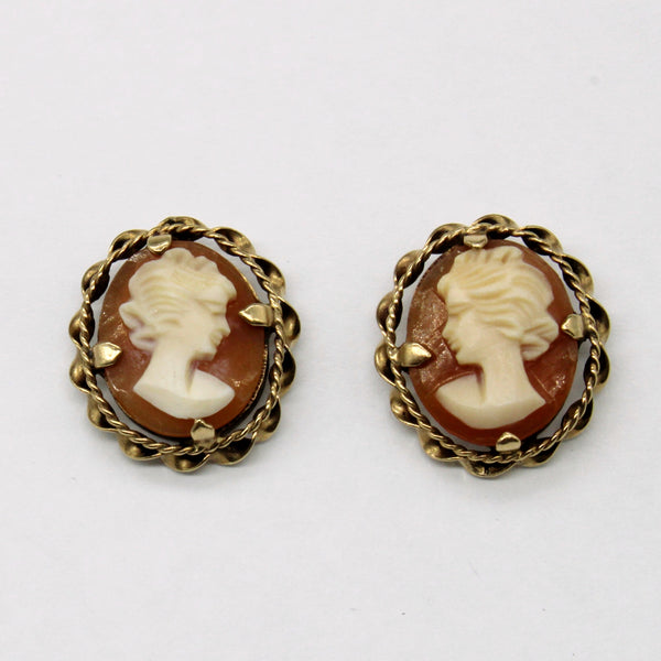 Carved Shell Cameo Earrings | 3.50ctw |