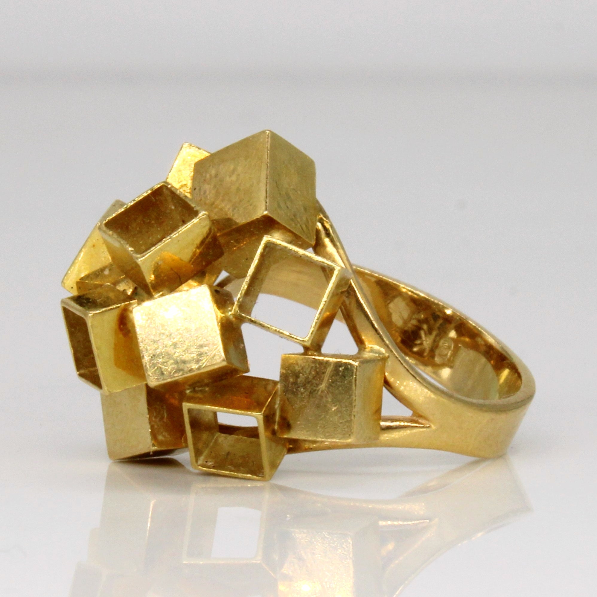 18k Yellow Abstract Cube Ring | SZ 6.5 |