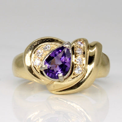 Amethyst & Diamond Cocktail Ring | 0.50ct, 0.11ctw | SZ 7.75 |