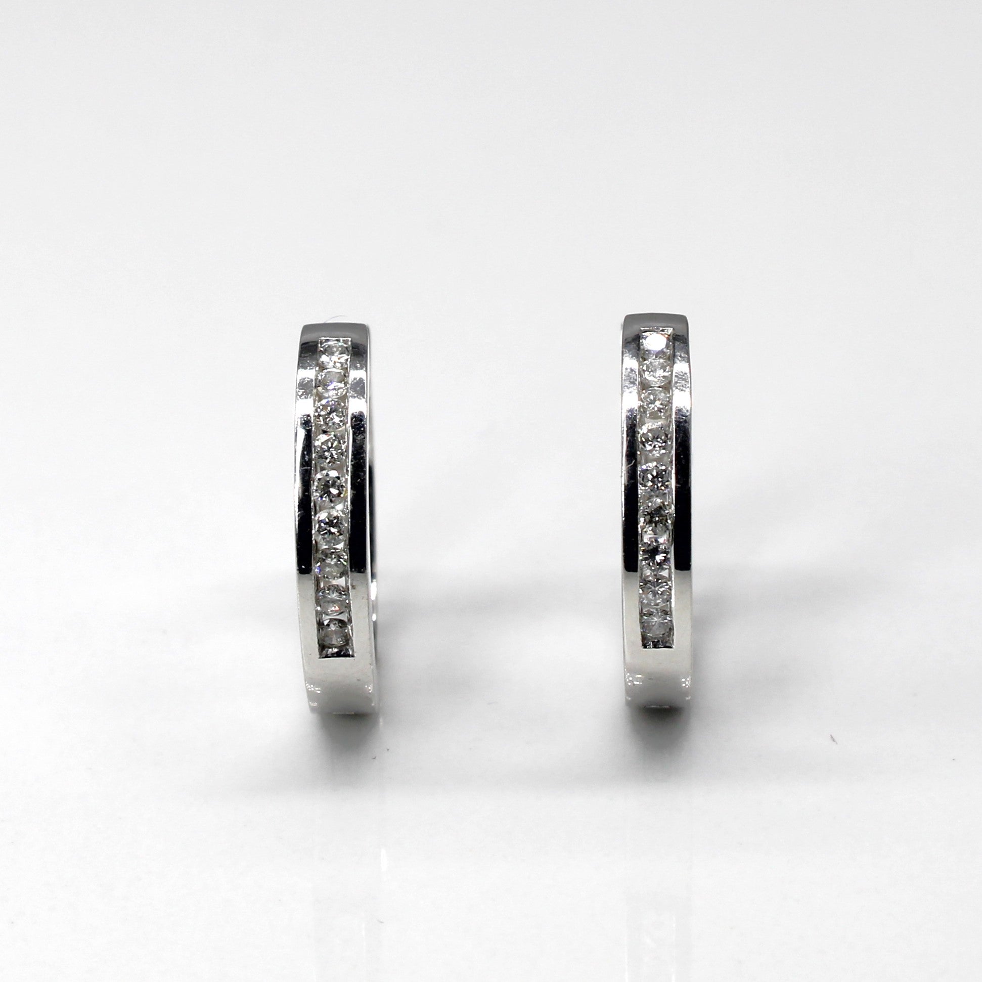 Channel Diamond Hoop Earrings | 0.20ctw |