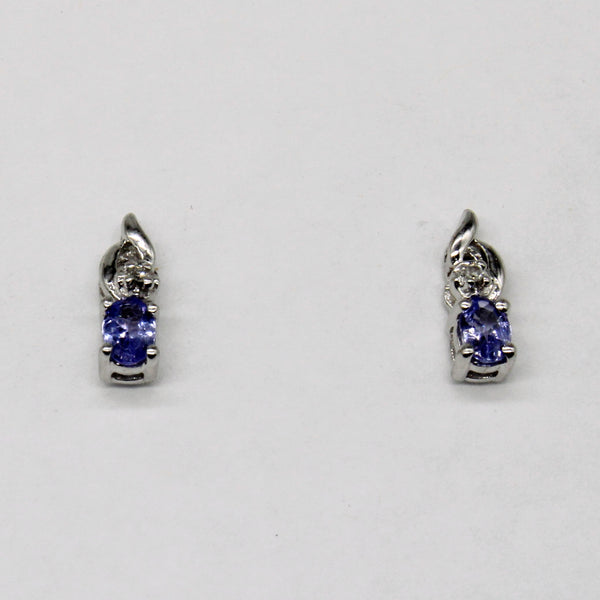 Tanzanite & Diamond Stud Earrings | 0.17ctw, 0.01ctw |